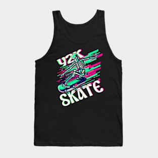 Skeleton Skateboarding Y2k Tank Top